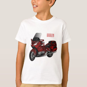Camiseta Ilustração de desenho animado de motocicleta em tu