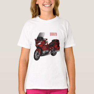 Camiseta Ilustração de desenho animado de motocicleta em tu