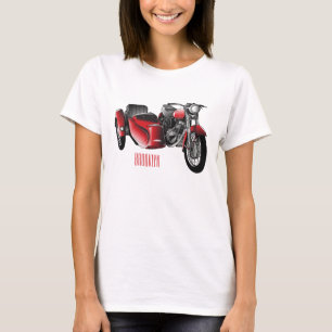 Camiseta Ilustração de desenho animado de motociclo Sidecar