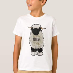 Camiseta ilustração de desenho animado de ovelha Valais Bla