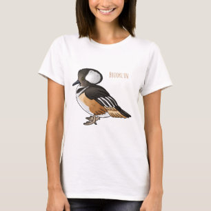 Camiseta Ilustração de desenho animado de pássaro merganser