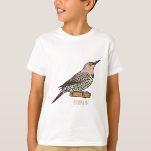 Camiseta ilustração de desenho animado de pássaro que tremu