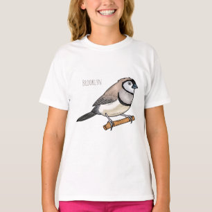 Camiseta Ilustração de desenho animado de pássaros de barba