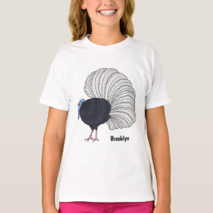 Camiseta Ilustração de desenho animado de pássaros faisões 