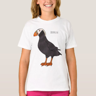 Camiseta Ilustração de desenho animado de pássaros puffin t
