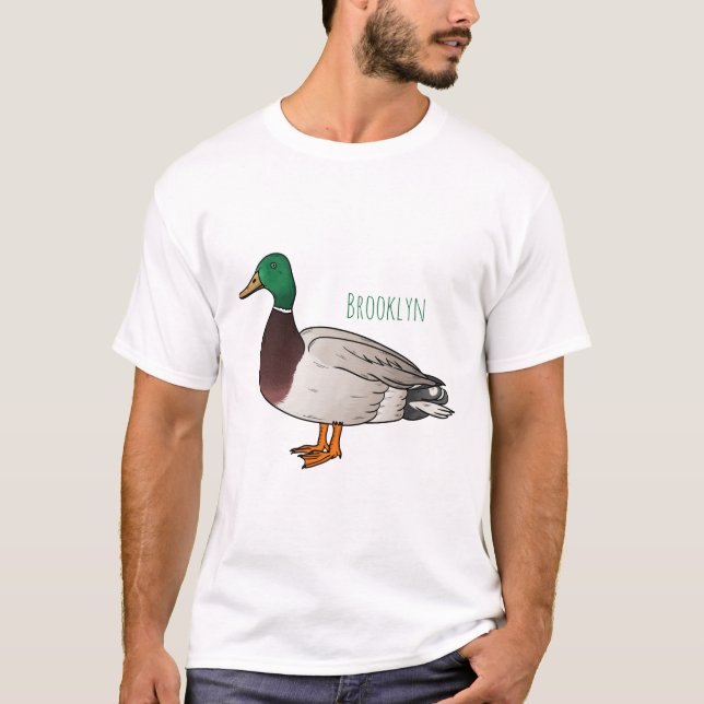 Camiseta Ilustração de desenho animado de pato-reais (Frente)