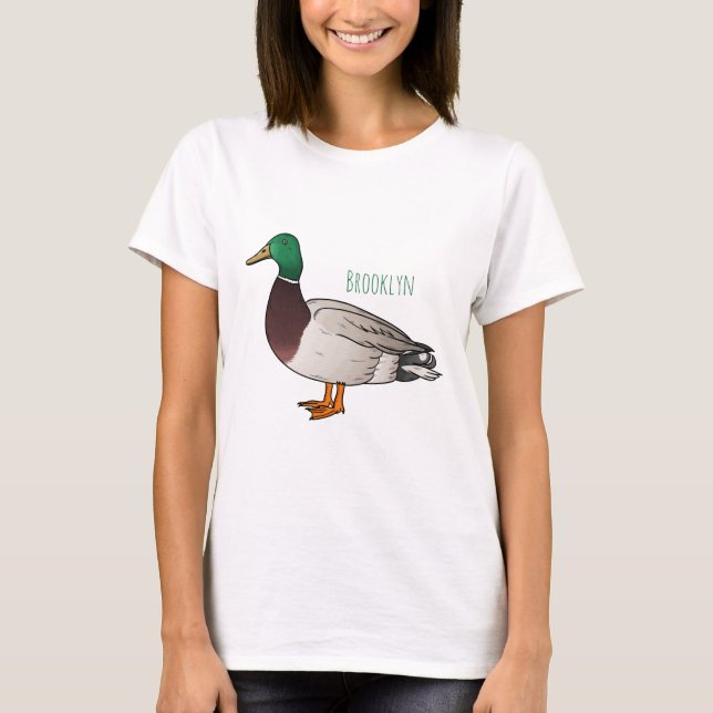 Camiseta Ilustração de desenho animado de pato-reais (Frente)