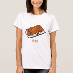 Camiseta Ilustração de desenho animado de patos-de-porco