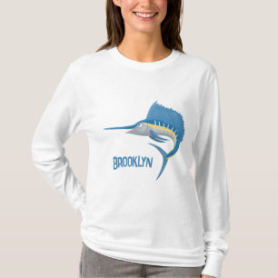 Camiseta Ilustração de desenho animado de peixe-espada