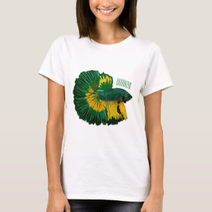 Camiseta Ilustração de desenho animado de peixe lutador sia