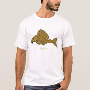 Camiseta Ilustração de desenho animado de peixe-palco