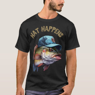 Camiseta Ilustração de desenho animado de peixe surreal em 