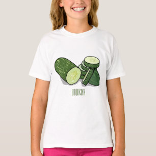 Camiseta Ilustração de desenho animado de pepino