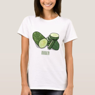 Camiseta Ilustração de desenho animado de pepino