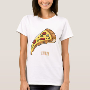 Camiseta Ilustração de desenho animado de pizza