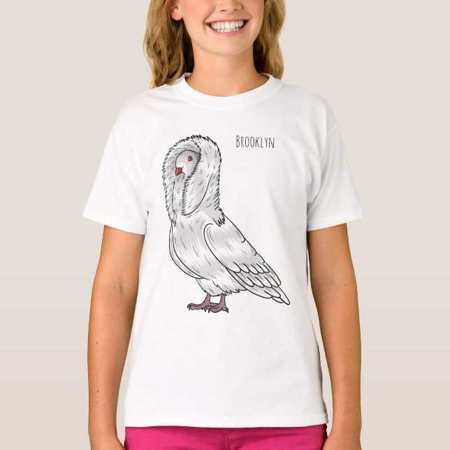 Camiseta Ilustração de desenho animado de pombo-jacobino (Frente)