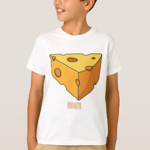 Camiseta Ilustração de desenho animado de queijo
