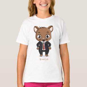 Camiseta Ilustração de desenho animado de rato bonito