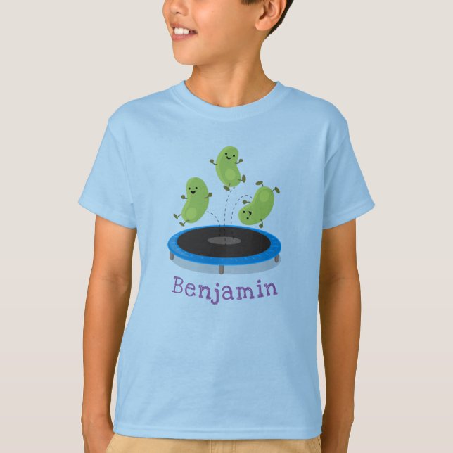 Camiseta Ilustração de desenho animado de salto de feijões  (Frente)