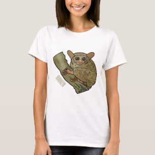 Camiseta Ilustração de desenho animado de Tarsier