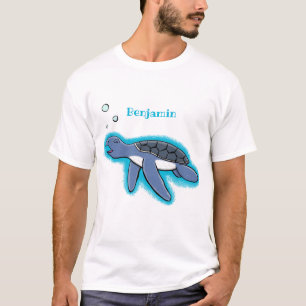Camiseta Ilustração de desenho animado de tartaruga-do-ma