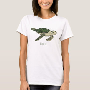 Camiseta Ilustração de desenho animado de tartaruga marinha
