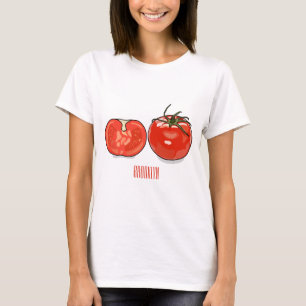 Camiseta Ilustração de desenho animado de tomate