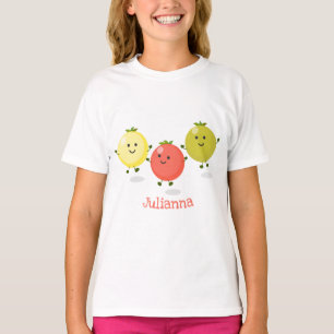Camiseta Ilustração de desenho animado de tomate de cerej