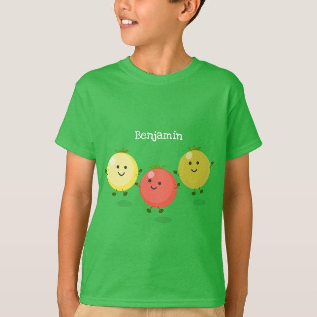 Camiseta Ilustração de desenho animado de tomate de cereja (Frente)