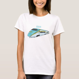 Camiseta Ilustração de desenho animado de trem de bala de a