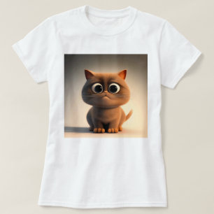 Camiseta ilustração de desenho animado de um gato fofo