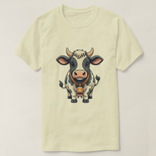 Camiseta Ilustração de desenho animado de vaca fofa – Anima