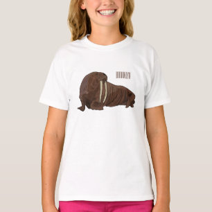 Camiseta Ilustração de desenho animado de Walrus