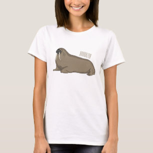 Camiseta Ilustração de desenho animado de Walrus