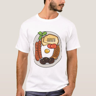 Camiseta Ilustração de desenho animado do café da manhã em 
