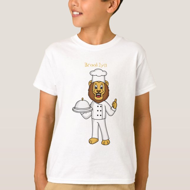 Camiseta Ilustração de desenho animado do chef de leão (Frente)