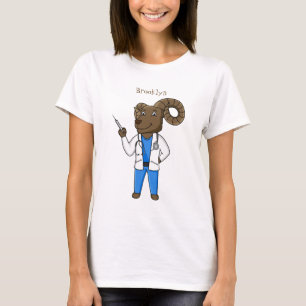Camiseta Ilustração de desenho animado do médico de ovel