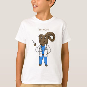Camiseta Ilustração de desenho animado do médico de ovel