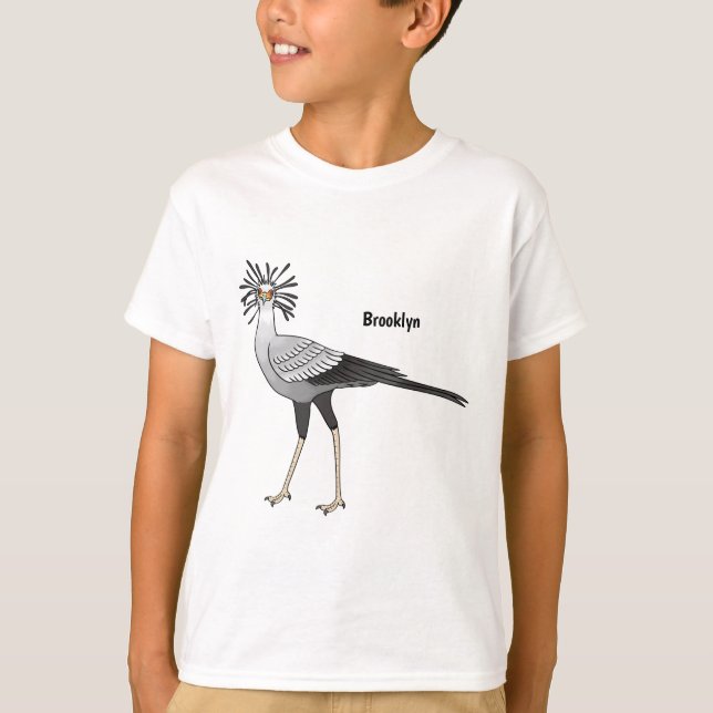 Camiseta Ilustração de desenho animado do Secretário Pássar (Frente)