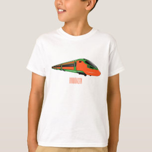 Camiseta Ilustração de desenho animado do trem de bala