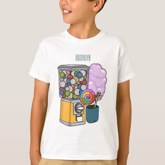 Camiseta Ilustração de desenho animado doce (Frente)