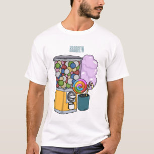 Camiseta Ilustração de desenho animado doce