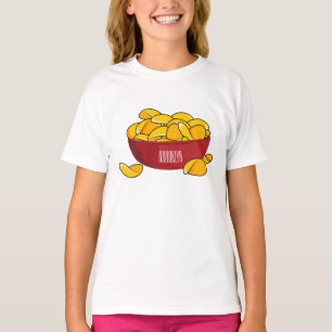 Camiseta Ilustração de desenho animado em chip de batata