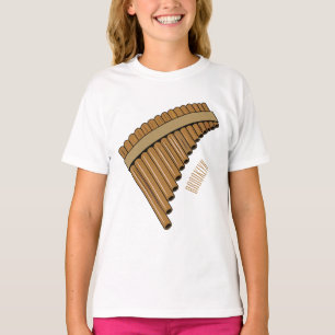 Camiseta Ilustração de desenho animado em flauta/panuccões