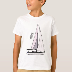 Camiseta Ilustração de desenho animado em veleiro