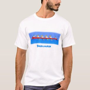 Camiseta Ilustração de desenho animado engraçada de uma equ