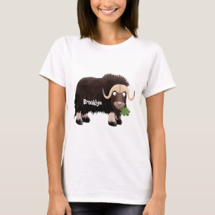 Camiseta Ilustração de desenho animado engraçado de boi alm