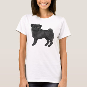 Camiseta Ilustração de desenho animado fofo da raça de cão
