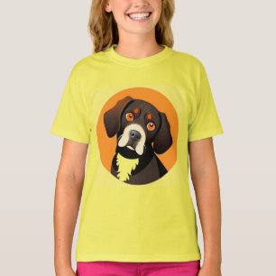 Camiseta Ilustração de desenho animado fofo de um cachorrin