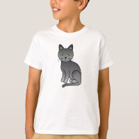 Ilustração de desenho animado fofo do gato Azul Ru